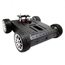 4WD Aluminum Chassis Rubber Wheel Aluminum Mobile Car Chasssis Robot Platform 12V Metal Motor
