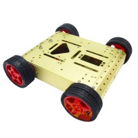 4WD Drive Aluminum Mobile Robot Car Chassis Arduino Platform Golden