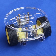 2WD Smart Car Round Chassis Dia 13CM Tracking Obstacle Avoidance Remote Control TINY4 for Competition