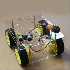 4WD V14 Smart Car Round Chassis Kits Dia 13CM Tracking Obstacle Avoidance Remote Control for Competition