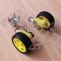 2WD V53 Smart Car Chassis Kit Tracking Coded Disc Remote Controller Obstacles Avoidance for Competition