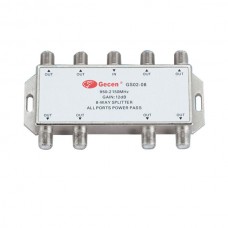 GS02-08 SATV Amplifier Splitter F 8 Way All Ports Power Pass 12dB 950-2150MHz 30V 1A