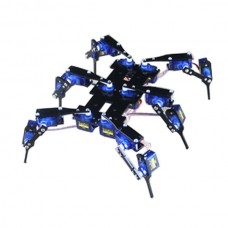 Mini 6 Leg 18 DOF Robot Black RC Spider Robot Bracket Stent Accessory (With 18 Servos)