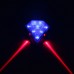 Blue Cycling Bike Bicycle Diamond 8 LED Tail Light Rear 2 Laser Lamp Waterproof