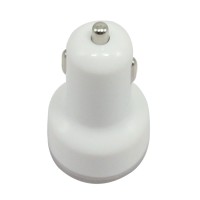 White 2 Port Universal Mini USB Car Charger Adapter for iPad 2 for Samsung P1000 White