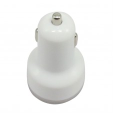 White 2 Port Universal Mini USB Car Charger Adapter for iPad 2 for Samsung P1000 White