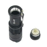 Ultrafire Cree Q5 LED Flashlight 7W High Power Mini Zoomable 3 Modes Waterproof Glare Torch 14500 /AA Bicycle Black