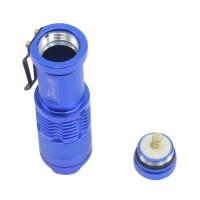 Ultrafire Cree Q5 LED Flashlight 7W High Power Mini Zoomable 3 Modes Waterproof Glare Torch 14500 /AA Bicycle Blue