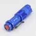 Ultrafire Cree Q5 LED Flashlight 7W High Power Mini Zoomable 3 Modes Waterproof Glare Torch 14500 /AA Bicycle Blue