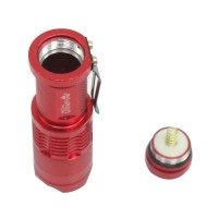 Ultrafire Cree Q5 LED Flashlight 7W High Power Mini Zoomable 3 Modes Waterproof Glare Torch 14500 /AA Bicycle Red