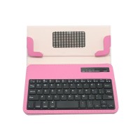 S600 Universal Wireless Bluetooth Stand Shelf Plug-in Keyboard Magnetic Leather Smart Cover Case for Tablets 7" 8" inch TX5A03 Pink