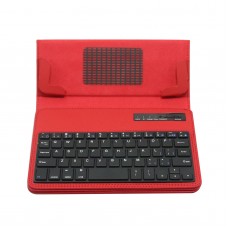 S600 Universal Wireless Bluetooth Stand Shelf Plug-in Keyboard Magnetic Leather Smart Cover Case for Tablets 7" 8" inch TX5A03 Red