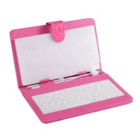 7inch 8inch 9inch 9.7inch Ipad Keyboard Leather Cover for All Pads Rose Red