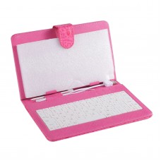 7inch 8inch 9inch 9.7inch Ipad Keyboard Leather Cover for All Pads Rose Red