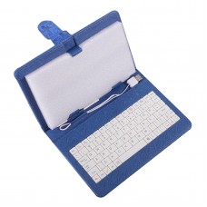 7inch 8inch 9inch 9.7inch Ipad Keyboard Leather Cover for All Pads Dark Blue