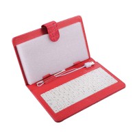 7inch 8inch 9inch 9.7inch Ipad Keyboard Leather Cover for All Pads Bright Red