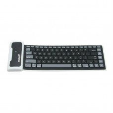 WP002 Universal Portable Storable Revoluble Silicone Wireless Bluetooth Keyboard for iPad 2 iPad 3 iPad 4 Black