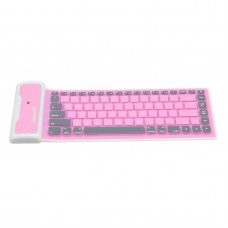 WP002 Universal Portable Storable Revoluble Silicone Wireless Bluetooth Keyboard for iPad 2 iPad 3 iPad 4 Pink