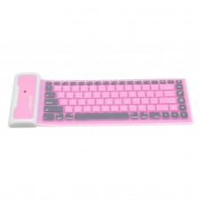 WP002 Universal Portable Storable Revoluble Silicone Wireless Bluetooth Keyboard for iPad 2 iPad 3 iPad 4 Pink