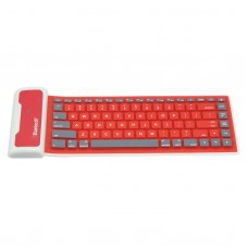 WP002 Universal Portable Storable Revoluble Silicone Wireless Bluetooth Keyboard for iPad 2 iPad 3 iPad 4 Red