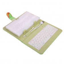 Ipad PC Keyboard Leather Case for All Pad Tablet PC w/ Adjustable Buckle 7" 8" 9" 9.7“ 10” inch Winnie Bear Green