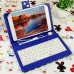Ipad PC Keyboard Leather Case for All Pad Tablet PC w/ Adjustable Buckle & Handwriting Pen 7" 8" 9" 9.7“ 10” inch Red Wave Point