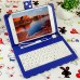 Ipad PC Keyboard Leather Case for All Pad Tablet PC w/ Adjustable Buckle & Handwriting Pen 7" 8" 9" 9.7“ 10” inch Red Wave Point