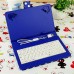 Ipad PC Keyboard Leather Case for All Pad Tablet PC w/ Adjustable Buckle & Handwriting Pen 7" 8" 9" 9.7“ 10” inch Blue Wave Point