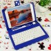 Ipad PC Keyboard Leather Case for All Pad Tablet PC w/ Adjustable Buckle & Handwriting Pen 7" 8" 9" 9.7“ 10” inch Blue Wave Point