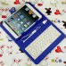 Ipad PC Keyboard Leather Case for All Pad Tablet PC w/ Adjustable Buckle & Handwriting Pen 7" 8" 9" 9.7“ 10” inch Blue Wave Point