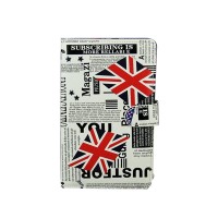 Ipad PC Keyboard Leather Case for All Pad Tablet PC w/ Adjustable Buckle & Handwriting Pen 7" 8" 9" 9.7“ 10” inch England Flag White