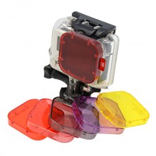 Professional Diving Housing Red and 6 Color Light Motion Night Under Sea Filter Underwater Lens For GoPro Hero 3 Camera 6 colors