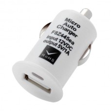 USB Car Cigarette Lighter Power Adapter / Charger - White (12V)