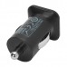 Dual-USB Car Cigarette Lighter Plug Power Adapter - Black