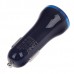 LDNIO DL-C23 Dual USB Car Cigarette Powered Charger - Black + Blue (12~24V)