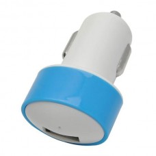 USB Car Cigarette Lighter Power Adapter for Iphone / Samsung / HTC / Nokia - White + Blue