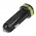 LDNIO DL-C21 Dual-USB Smart Car Cigarette Lighter Power Charger - Black + Green (12~24V)