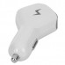 Mini Double USB Car Charger for Cell Phone + Tablet PC + More - White + Black