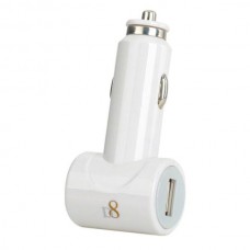 D8 013 Universal Dual USB Car Charger for Mobile Phone / IPHONE / IPAD / IPOD / MP3 - White