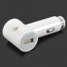 D8 013 Universal Dual USB Car Charger for Mobile Phone / IPHONE / IPAD / IPOD / MP3 - White