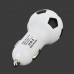 CHH-05 Football Style USB 2.0 Car Cigarette Lighter Adapter Charger - White + Black (12~24V)