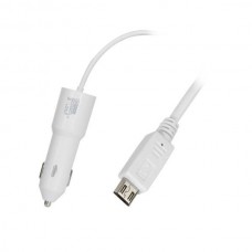 DC 5V 2.1A USB Car Charger w/ Spring Cable for  Cellphone, Tablet PC, MP3, Samsung Note 3 - White
