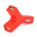 MF-C17D Universal Y Shaped Dual USB Car Cigarette Lighter Charger - Red (12~24V)