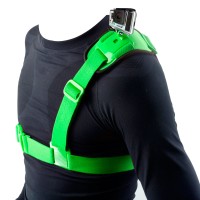 GSS-1 Colorful Shoulder Strap Elastic Fiber Polycarbonate Buckle for Gopro Hero Green