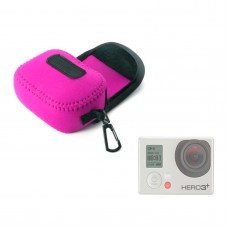 GN-1 Colorful Stretchy Neoprene Bag Waterproof for Gopro Hero 3 3+ Rose Red