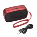 KB-200 Mini Wireless Bluetooth V2.0 Speaker w/ Hands-free / FM / TF / USB / 3.5mm Red