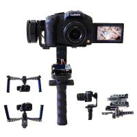 J69 Handheld 3 Axis Gimbal Stabilizer Electronic Gyroscope Autostability w/ Monolever & Double Handle for Micro SLR