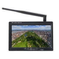 7" Inch 5.8G FPV Monitor Receiver Transmitter AIO for Professional FPV Photorgraphy (14DB Antenna + Sunshade Cover + RC Holder)