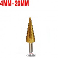 4-20mm HSS Step Drill Bit Set Core Drill Bit Titanium Coated Cone Step Drill Bit Set Hole Cutter Metric