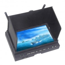 Skywing DV701 HD FPV 32CH DVR Dual Receiver Monitor Built-in Battery w/Sunshade